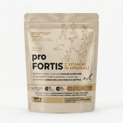 proFORTIS prah za pripravo beljakovinskega napitka z okusom vanilje in smetane, prehransko dopolnilo, 1000 g